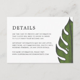 シンプルトロピモダン結婚カル エンクロージャーカード