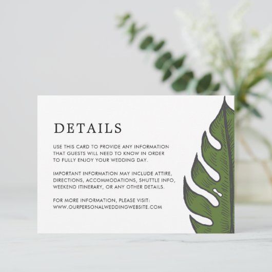 シンプルトロピモダン結婚カル エンクロージャーカード (スタンド正面)