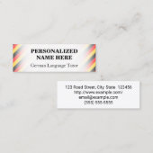 シンプルドイツ家庭教師の名刺 スキニー名刺 (正面/裏面)