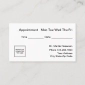 シンプルドクターアポイントメント 予約カード (正面)