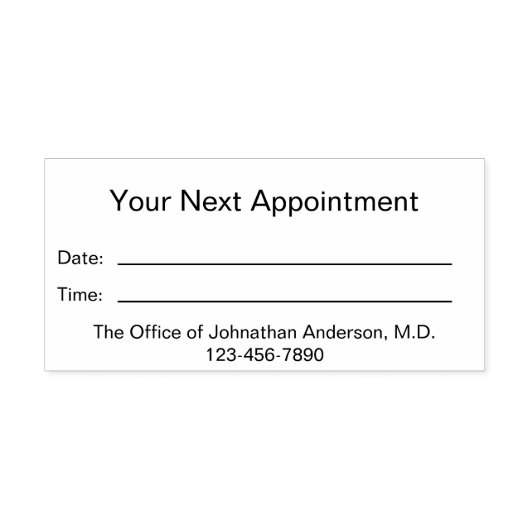 シンプルドクターズオフィス次のアポイントメント セルフインキングスタンプ (デザイン)