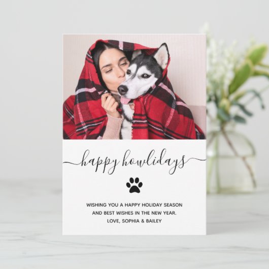 シンプルドッグおもしろいからのハッピーホリデイズ |写真 シーズンカード (スタンド正面)