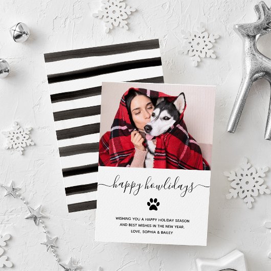 シンプルドッグおもしろいからのハッピーホリデイズ |写真 シーズンカード