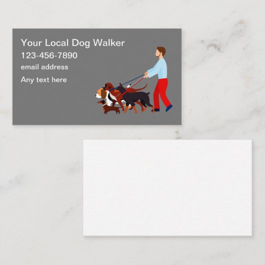 シンプルドッグウォーカーモダンサービス 名刺 (正面/裏面)
