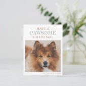 シンプルドッグフォトクリスマスホリデーフラットカード シーズンカード (スタンド正面)