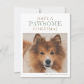 シンプルドッグフォトクリスマスホリデーフラットカード シーズンカード (正面)