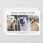 シンプルドッグ行った年3写真クリスマス シーズンカード (正面)