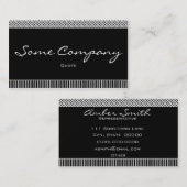 シンプルドットとストライプ（白黒） 名刺 (正面/裏面)