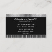 シンプルドットとストライプ（白黒） 名刺 (裏面)