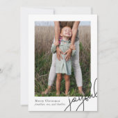 シンプルドット黒Joyful Scriptエレガント Photo シーズンカード (正面)