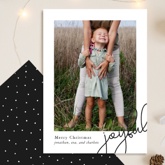 シンプルドット黒Joyful Scriptエレガント Photo シーズンカード
