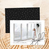 シンプルドット黒Joyful Scriptエレガント Photo シーズンカード