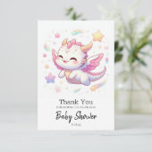 シンプルドラゴンベビーシャワー サンキューカード (スタンド正面)