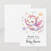 シンプルドラゴンベビーシャワー サンキューカード (正面/裏面)