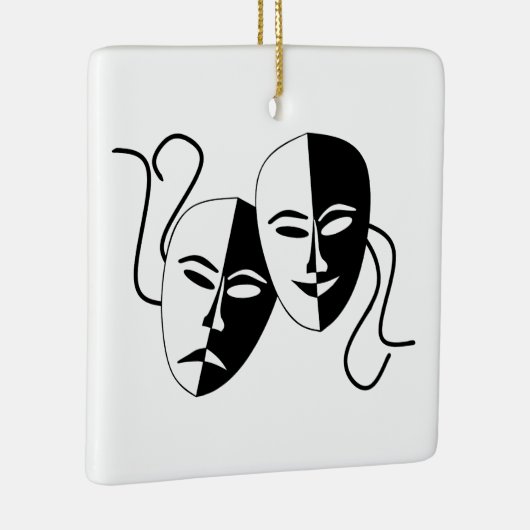 シンプルドラマお笑いマスク演技 セラミックオーナメント (右)