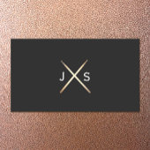 シンプルドラマーモノグラム金ゴールドドラムスティック 名刺