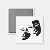 シンプルドラマ喜劇マスク演技コーヒー マグネット (正面/裏面)