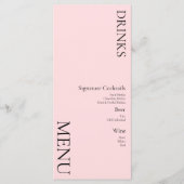 シンプルドリンクのカクテルワ結婚インピンク メニュー (正面)