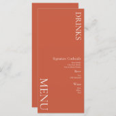 シンプルドリンクカクテルワ結婚インズテラコッタ メニュー (正面/裏面)