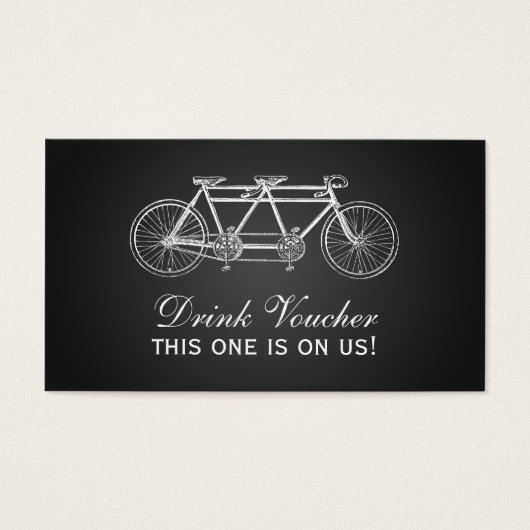 シンプルドリンク券タンデムバイクブラック (正面)