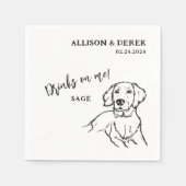 シンプルドリンクMEゴールデンレトリエバードッグ結婚ズ スタンダードカクテルナプキン (正面)