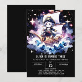 シンプルドリーミーパイレーツ誕生日 招待状 (正面/裏面)