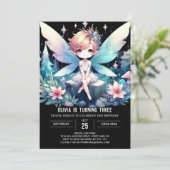 シンプルドリーミーフェアリー誕生日 招待状 (スタンド正面)