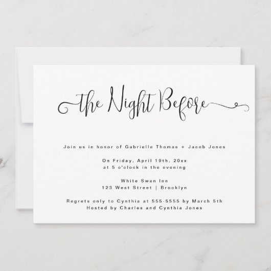 シンプルナイトリハーサルディナー招待状 招待状 (正面)