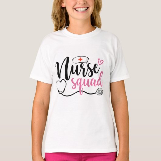 シンプルナースチームTシャツ | かわいい看護学生の卒業 Tシャツ (正面)