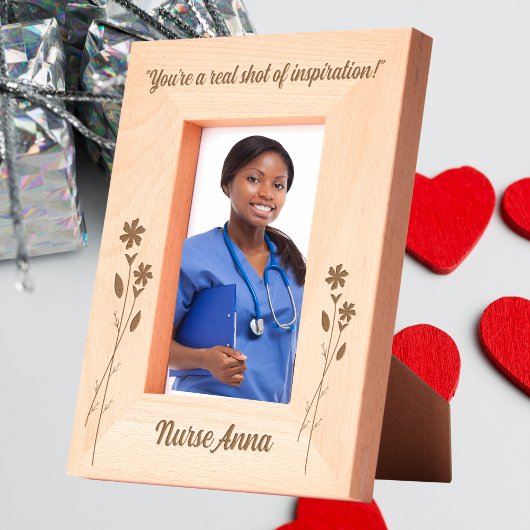 シンプルナースモダン感謝バレンタインギフト レーザー彫刻フレーム