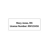 シンプルナース名とライセンス番号テンプレート セルフインキングスタンプ (デザイン)