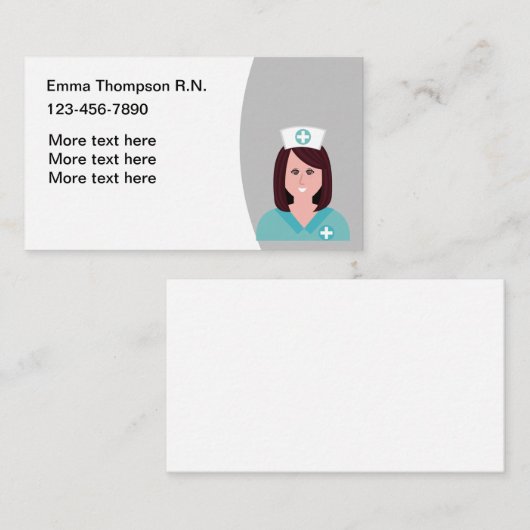 シンプルナース連絡名刺 名刺 (正面/裏面)