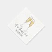 シンプルニューイヤーパーティーシャンパンウォーターカラー金ゴールド スタンダードカクテルナプキン (角)