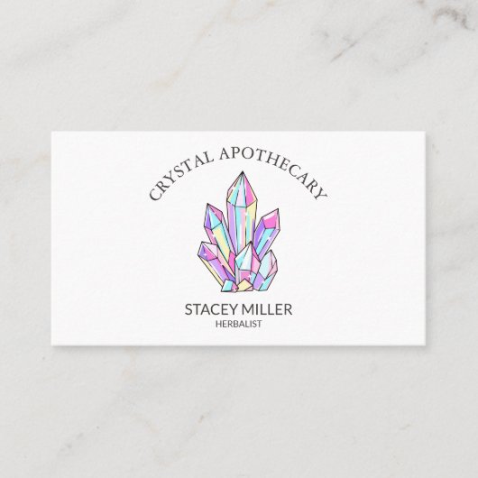 シンプルニューエイジカラフル結晶薬庫 名刺 (正面)