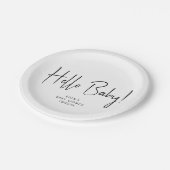 シンプルニュートラモダンルこんにちはベビー!赤ちゃんシャワー ペーパープレート (アングル)