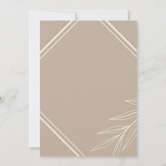 シンプルニュートラルとクリームリーフ結婚ズ 招待状 (裏面)