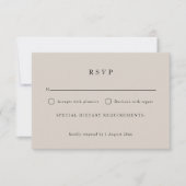 シンプルニュートラルトープ文字オンリーエレガントな結婚式 出欠カード (正面)