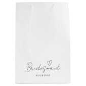 シンプルニュートラルパーソナライズされたブリデスメイド抱き枕 ミディアムペーパーバッグ (正面)