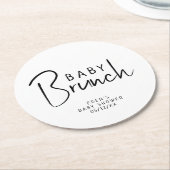 シンプルニュートラルベビーブランチ ラウンドペーパーコースター (アングル)