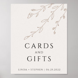 シンプルニュートラルベージュ植物用カードとギフトポス ポスター