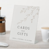 シンプルニュートラルベージュ植物用カードとギフト 台座サイン (インサイチュ)