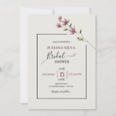 シンプルニュートラルボホワイルドフラワーブライダルシャワー 招待状 (正面)