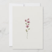 シンプルニュートラルボホワイルドフラワーブライダルシャワー 招待状 (裏面)