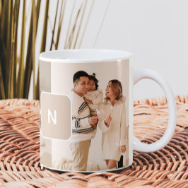 シンプルニュートラルモノグラムTwo写真 コーヒーマグカップ