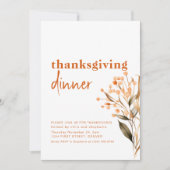 シンプルニュートラル感謝祭パーティー 招待状 (正面)