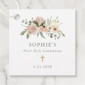 シンプルニュートラル水彩花First Communion フェイバータグ (正面)