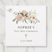 シンプルニュートラル水彩花First Communion フェイバータグ (正面)