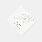 シンプルニュートラル白結婚植物薬 スタンダードカクテルナプキン (角)