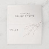 シンプルニュートラル結婚クリームのテーブル座席表 プレイスカード (外部開封)