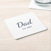 シンプルニューパパ・ミニマル父の日 スクエアペーパーコースター (アングル)